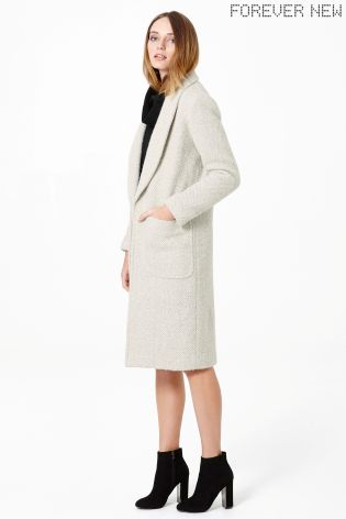 Forever New Textured Long Cardigan Coat